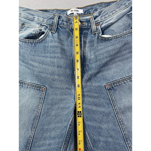 Re/Done Size 26 (32x26) The Shortie Jean Ankle Length Cargo Pocket Hacienda Blue - Picture 9 of 16